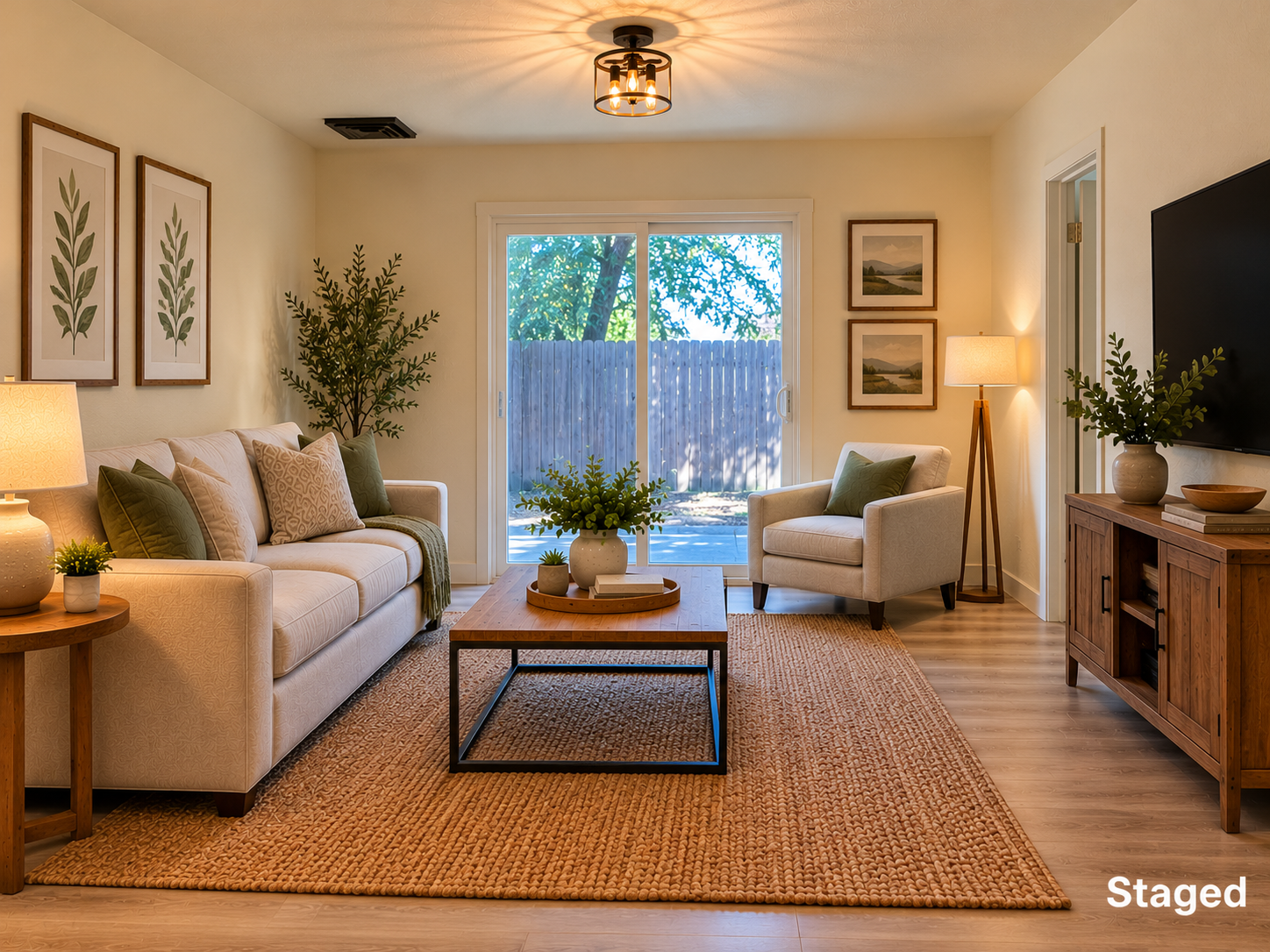 Living Room virtually staged