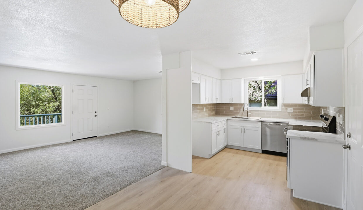 Ding Room view into Living Room & Kitchen