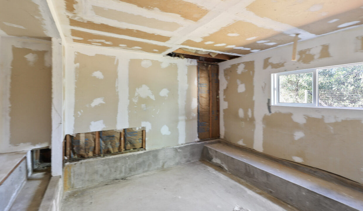 Unfinished Daylight Basement Bedroom