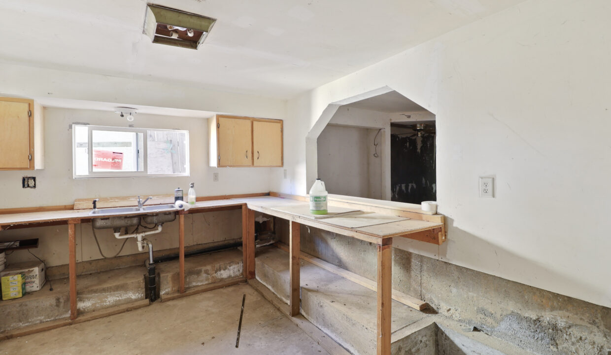 Unfinished Daylight Basement Kitchen