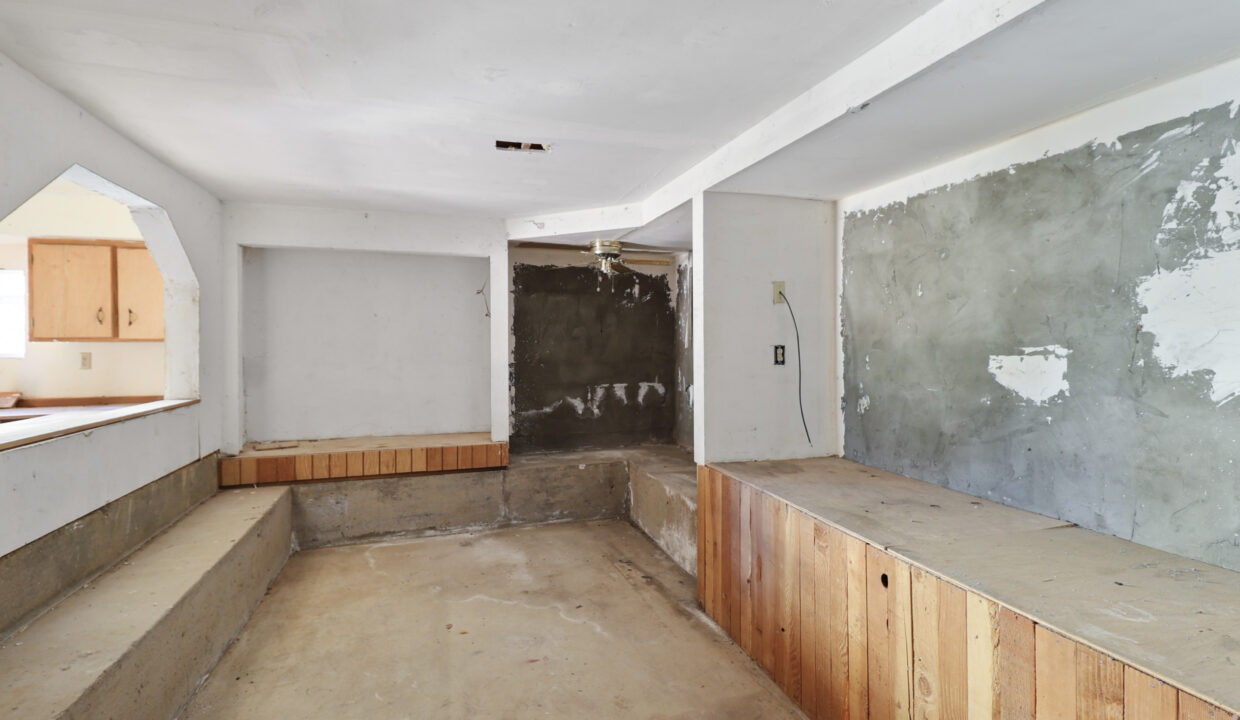 Unfinished Daylight Basement Living Room